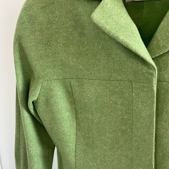 Precis Petite Designer Blazer Career Collared Jacket Women's Wool Green 10P / 8P - Picture 8 of 10